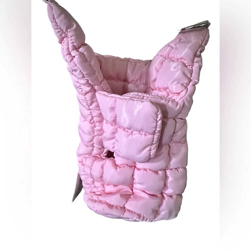 Light Pink Quilted Travel Water Bottle Holder
